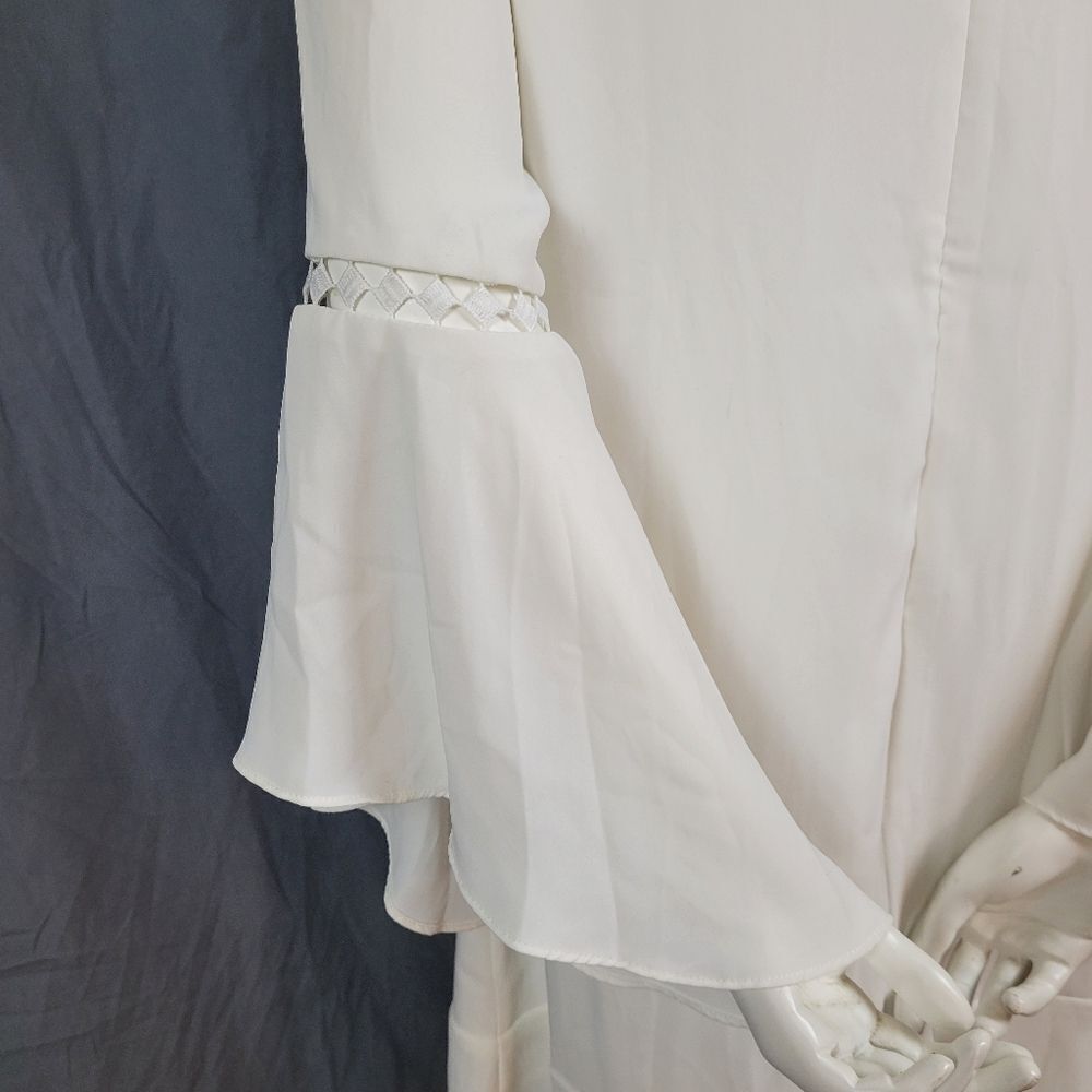 White House Black Market Lined Ivory Colored Dress Size 12 - Picture 5 of 8
